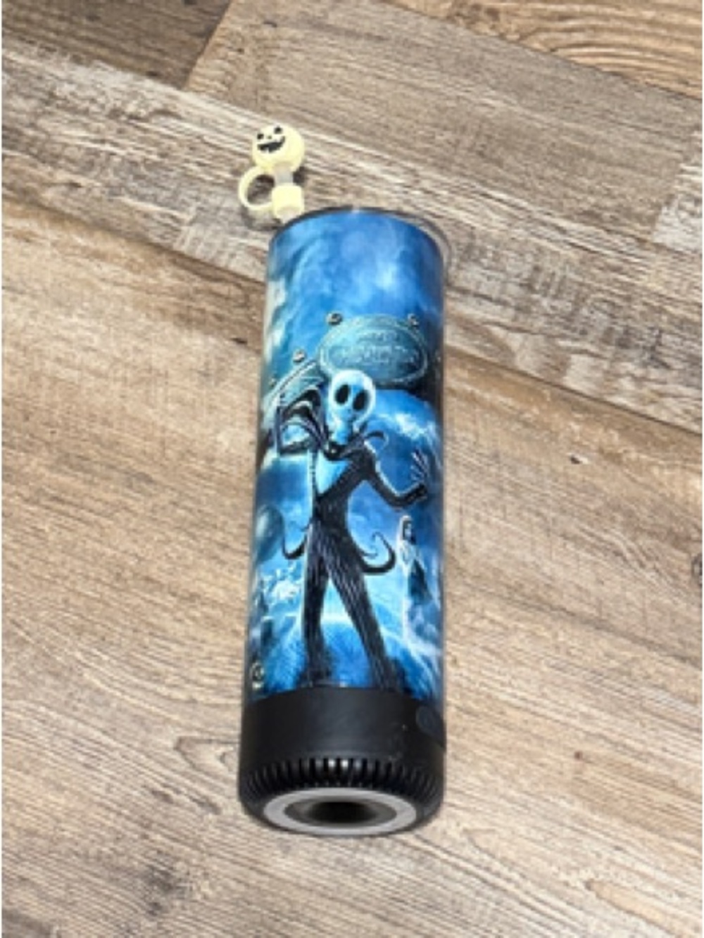 Blue Jack Skellington Themed Stainless Tumbler with speaker
